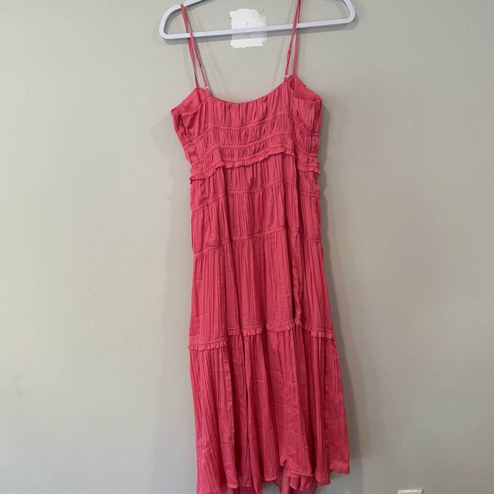 NWOT Anthropologie Ruched Tiered Satin Slip Midi Dress Size 6 2382 - Picture 7 of 12